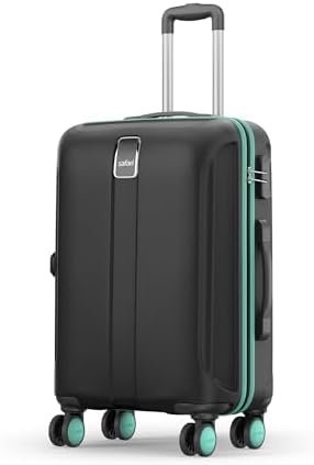 Safari Thorium Neo 8 Wheels 66 Cm Medium Check-in Trolley Bag Hard Case Polycarbonate 360 Degree Wheeling System Luggage, Trolley Bags for Travel, Suitcase for Travel, Black