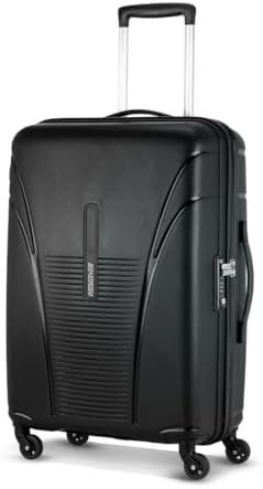 American Tourister Ivy 68 cms Medium Check-in Polypropylene (PP) Hard Sided 4 Wheeler Spinner Luggage/Suitcase/Trolley Bag with TSA Lock (Black)