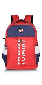 tommy hilfiger laptop backpack red